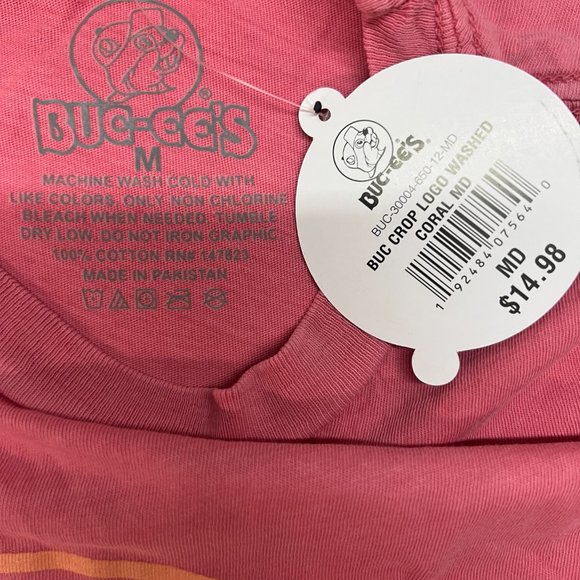 Buc-ee's Giant Logo Crop Top in Pink Size M NWT - Picture 4 of 4